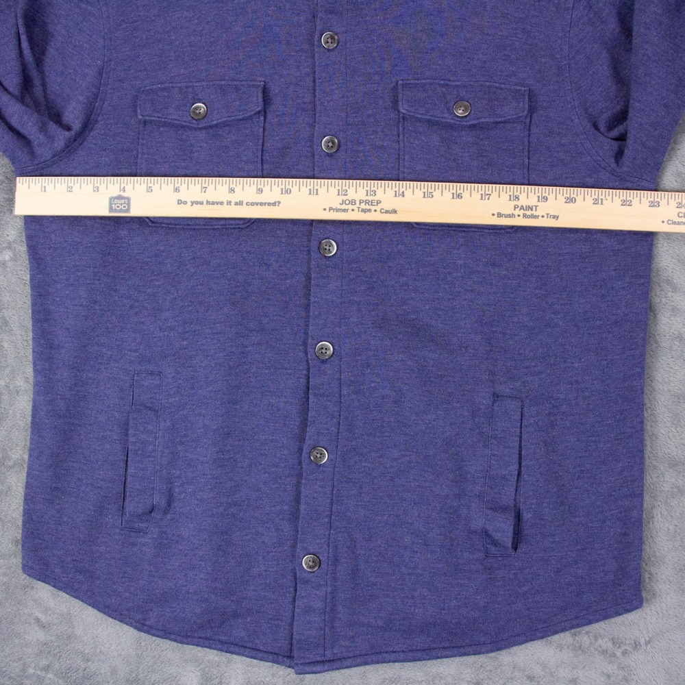 JoS A Bank Reserve Mens L Tailored Fit Pima Cotton Modal Shirt Jacket Blue - Picture 7 of 12